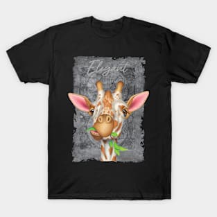 Funny Cute Giraffe World Map Design T-Shirt
